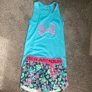 Girls Under Armour tank and short set